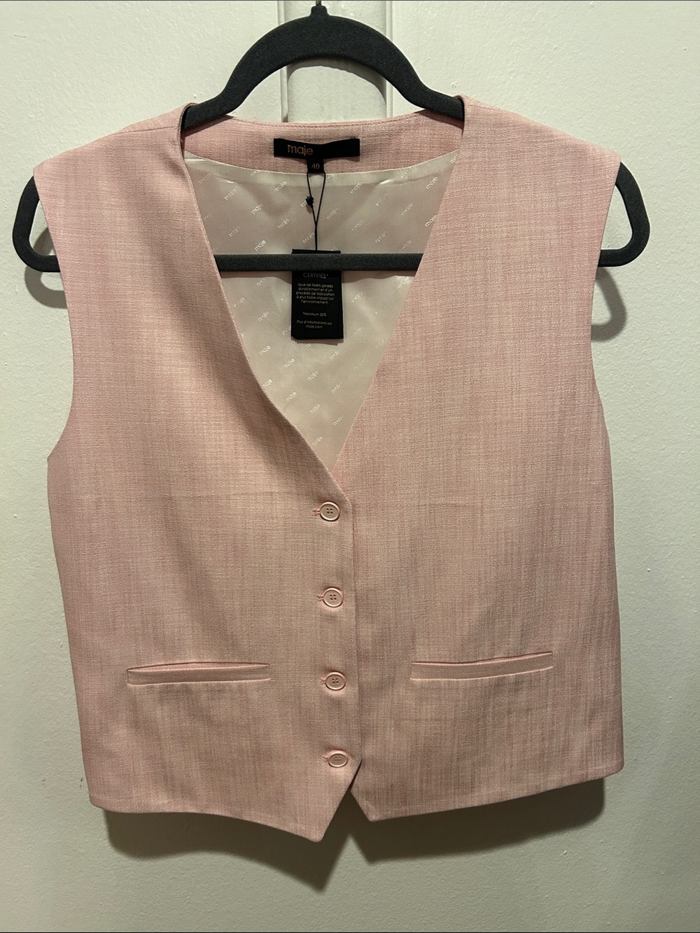Maje Pink Vest size 40